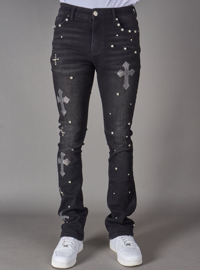 Pantalon NME 'Multi-cross Rhinestone'