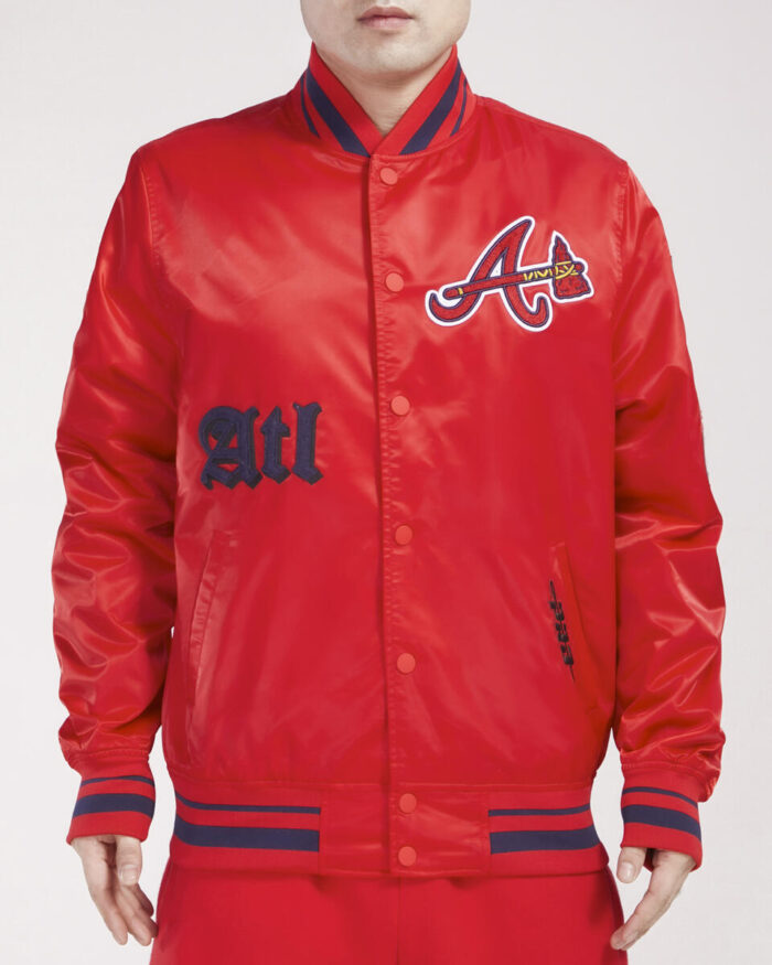Chaqueta Satin Pro Standard 'Atlanta Braves Old English Rib'