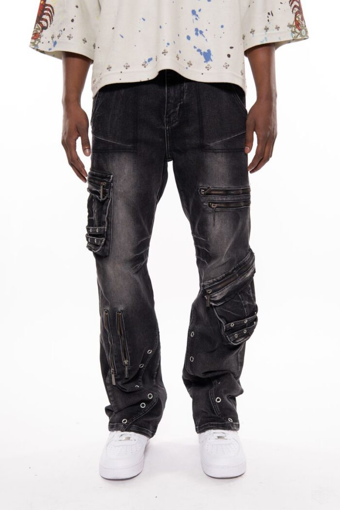 Pantalon Vicious 'Multi Zipper Cargo' (VC.758J-BLK)