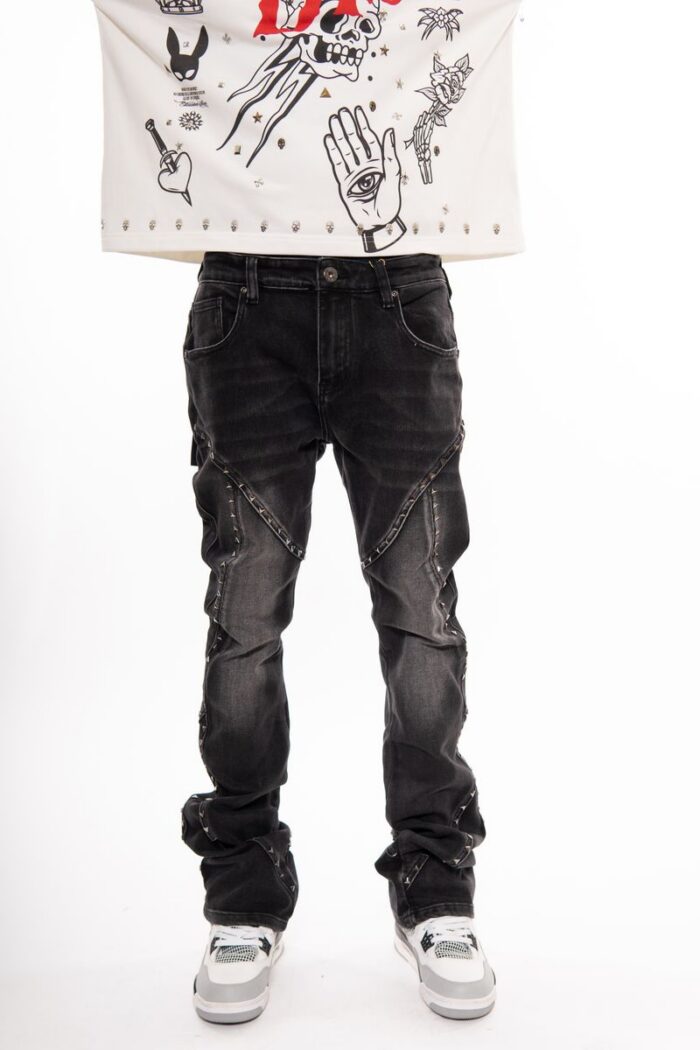 Pantalon Vicious 'Embellised Rhinestone' (VC5007 BLACK)