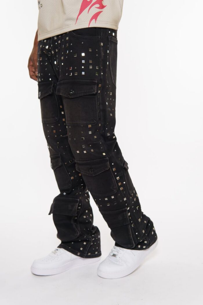 Pantalon Vicious 'Cargo Pocket Rhinestone'