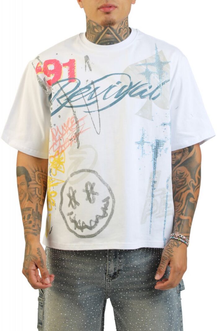 Polera Smoke Rise 'Smiley' White
